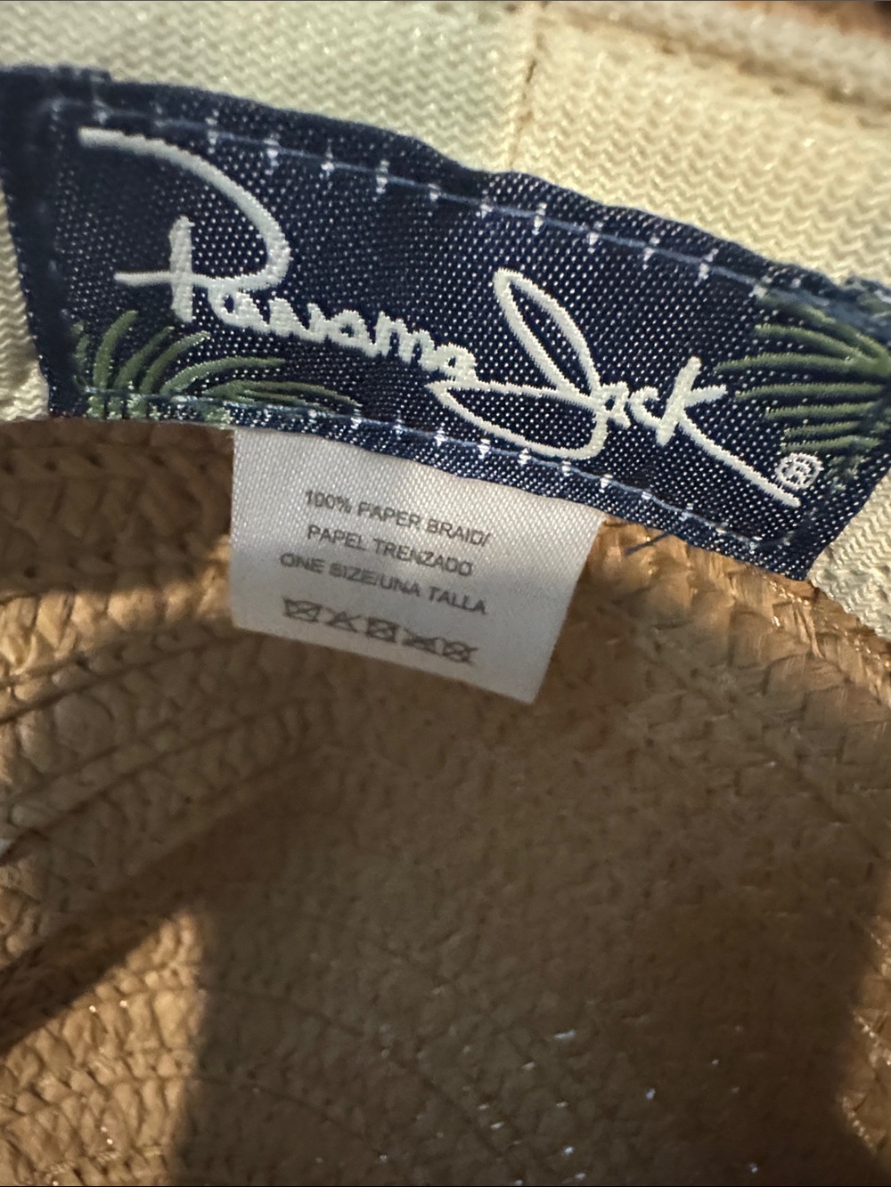 Panama Jack Wide Brim Hat with Two Embroidered White Flowers - Picture 5 of 9